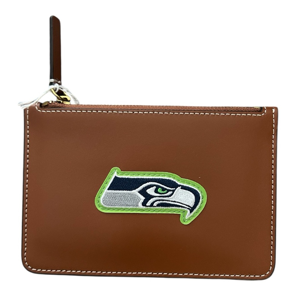 Seattle Seahawks STAUD Leather Zip Pouch